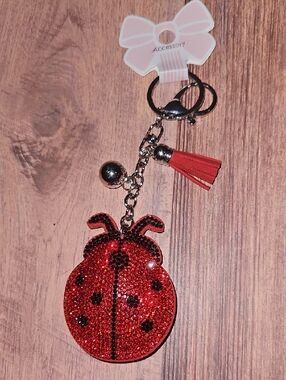 Rhinestone Ladybug Keychain Nwt